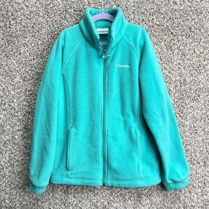 Columbia Jacket Girls Medium 10/12 Benton Springs Teal Blue Fleece Zip Up
